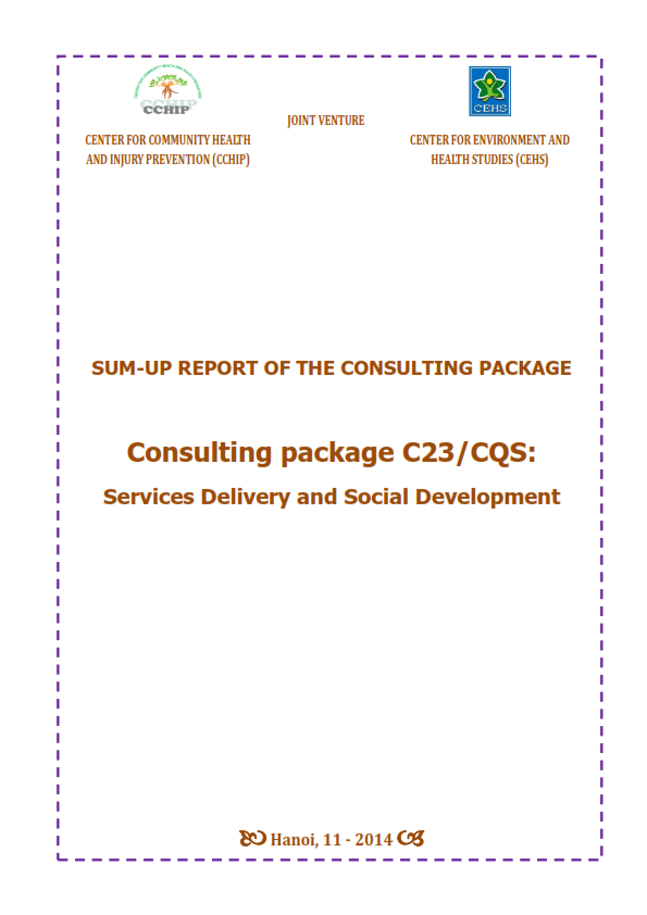 Sum-up report of the consulting package Consulting package C23/CQS: Services Delivery and Social Development