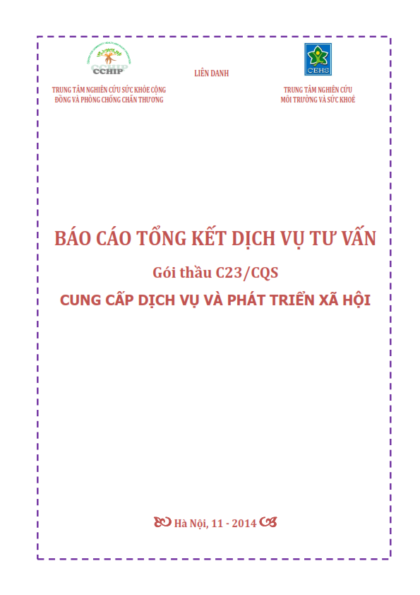 Báo cáo tổng kết dịch vụ tư vấn cung cấp dịch vụ và phát triển xã hội