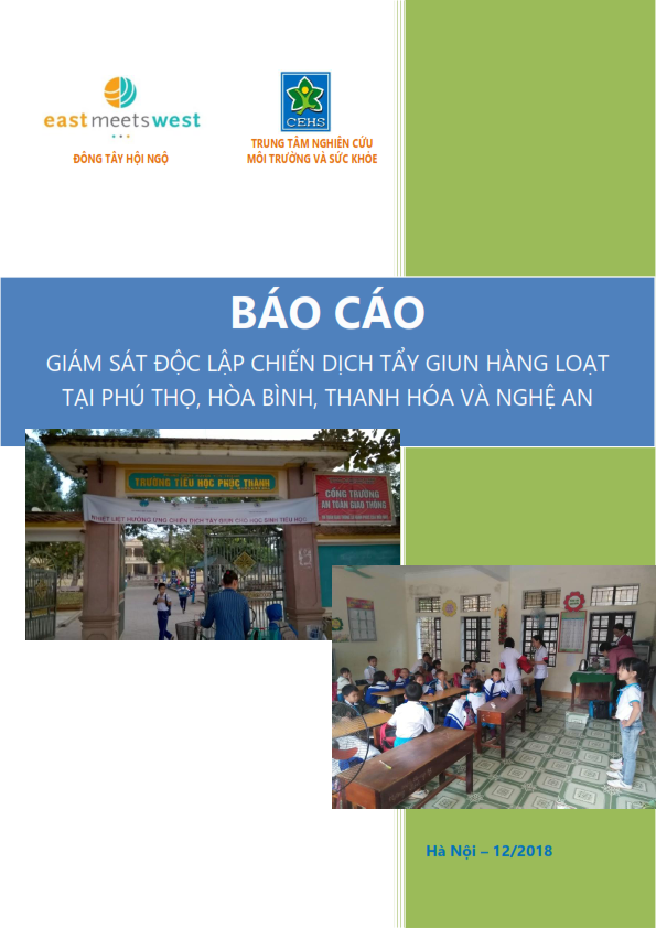 Báo cáo giám sát độc lập chiến dịch tẩy giun hàng loạt tại Phú Thọ, Hòa Bình, Thanh Hóa và Nghệ An